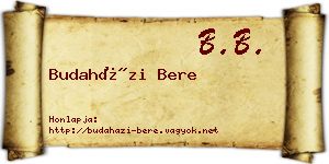 Budaházi Bere névjegykártya